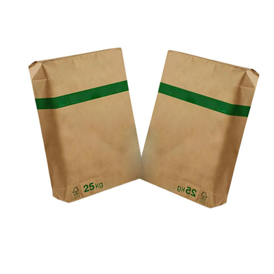 Βαθμός τροφίμων κολλημένες 3layer τσάντες 25kg Flexo εγγράφου Multiwall βαλβίδων που τυπώνεται