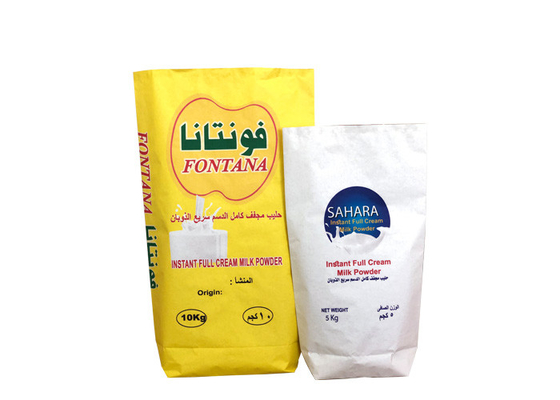 Milk Powder Food Grade Multi Wall Paper Sacks Accept Custom Size 20kg 25kg