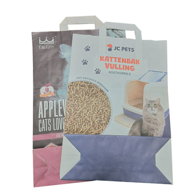 Βιοδιασπάσιμη της Kraft συνήθεια τσαντών 6L 10L απορριμάτων γατών εγγράφου βιοδιασπάσιμη που τυπώνεται