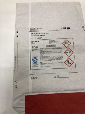 25kg Πολλαπλές τοιχωμένες χαρτοσακούλες τετράγωνος κάτω ανοιχτό στόμα για χημικές συσκευασίες