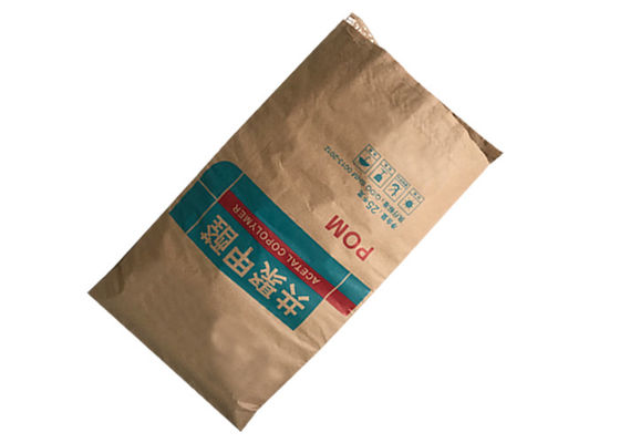 25kg ραμμένες μηχανισμός ανοικτές τσάντες Kraft εγγράφου στοματικού Multiwall