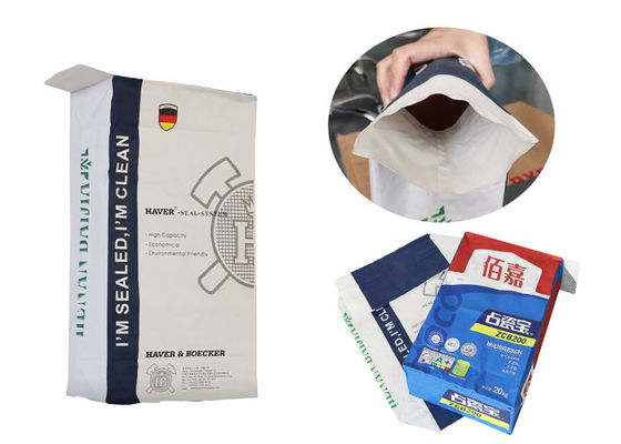 20kg κολλημένος 25kg Kraft εγγράφου βαλβίδων τσαντών αμύλου σάκος εγγράφου ζάχαρης συσκευάζοντας