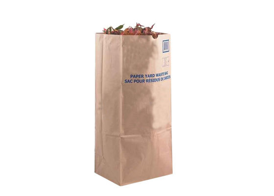 Χάρτινες τσάντες γκαζόν Kraft Brown Βιοδιασπώμενες Εύκολο Άνοιγμα