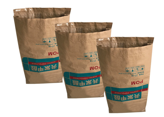 25kg 20kg 2 3 εγγράφου της Kraft τσαντών εγγράφου Multiwall σκαφών της γραμμής στρώματος + PE καφετιοί σάκοι στρώματος ή