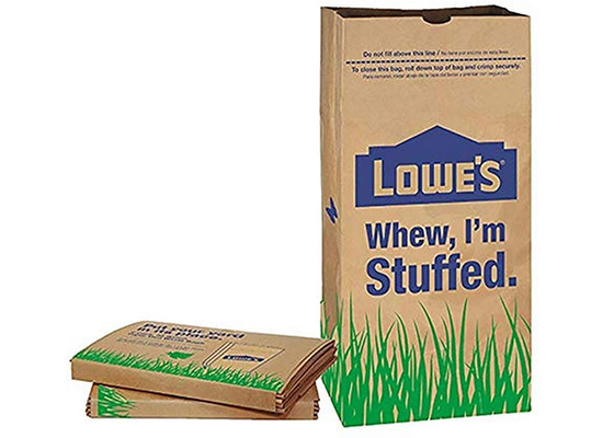 Τετραγωνικό κατώτατο καφετί χρώμα τσαντών απορριμάτων εγγράφου χορτοταπήτων και χλόης βιοδιασπάσιμο