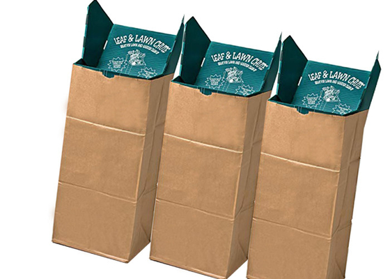 Τετραγωνικό κατώτατο καφετί χρώμα τσαντών απορριμάτων εγγράφου χορτοταπήτων και χλόης βιοδιασπάσιμο