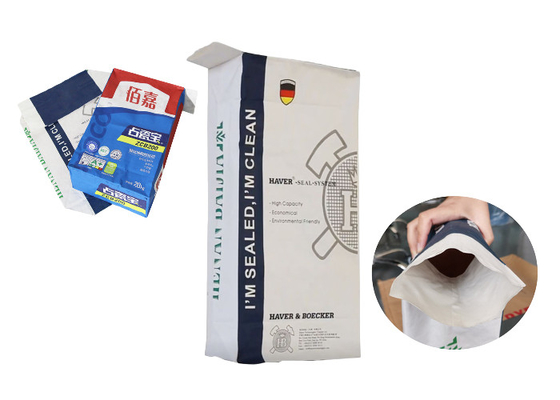 25kg κολλημένος σάκος εγγράφου Multiwall βαλβίδων της Kraft έγγραφο για τη χημική σκόνη